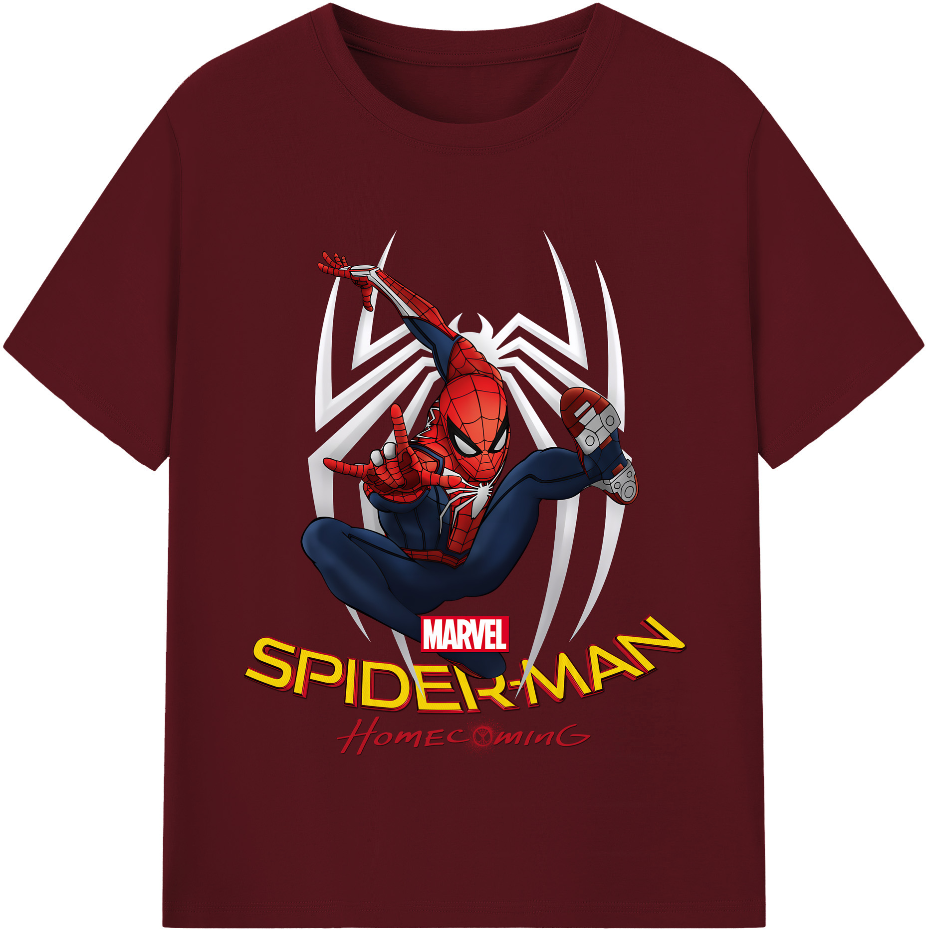 （画像用） Spider Man スパイダーマン 綿100％半袖Tシャツ（フロントプリント）